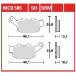 Stabdžių kaladėlės TRW - STANDARD MCB585