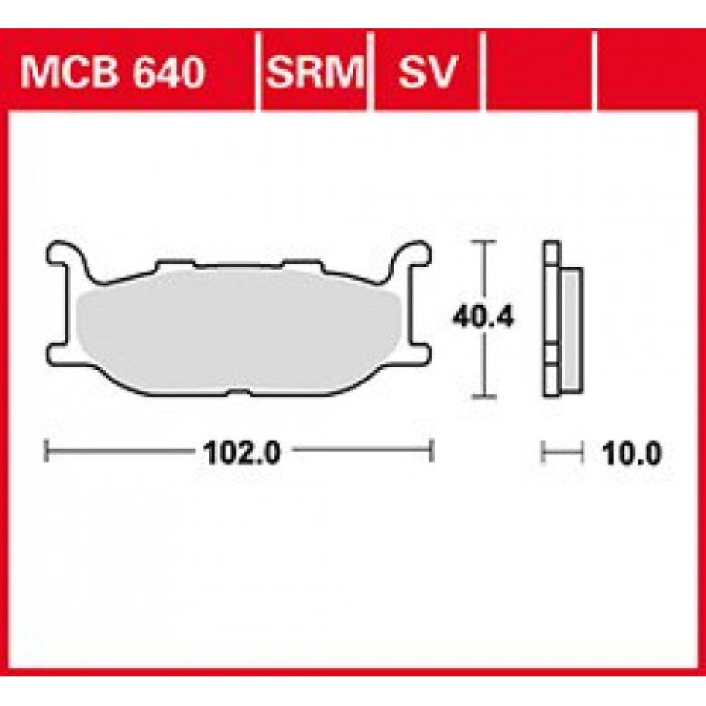 Stabdžių kaladėlės TRW MCB640 YAMAHA BOLT, SCR, SR, XJ, XJR, XP, XV, XVS, XVZ, YP 400-1600 1992-2017