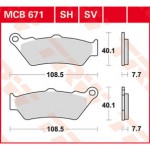 Stabdžių kaladėlės TRW - STANDARD MCB671 APRILIA ETV, MOTO, PEGASO, RS; BMW C1, F, G, HP2, K, R 125-2300 1976-2020
