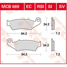 Stabdžių kaladėlės LUCAS MCB669SI Honda CRF 450 RX PE07, Suzuki RM-Z 450 DZ117, Yamaha WR 450 D DJ03