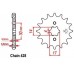 Žvaigždutė priekinė ATV 70/110, FMB - tipas 428 (6,0mm), 14 dantukų
