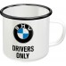 Puodelis ENAMEL BMW DRIVERS ONLY 360 ml