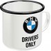 Puodelis ENAMEL BMW DRIVERS ONLY 360 ml